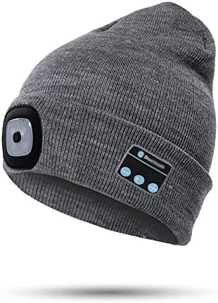 Beanie Hat With Light and Wireless Headphones, Bluetooth 5.0