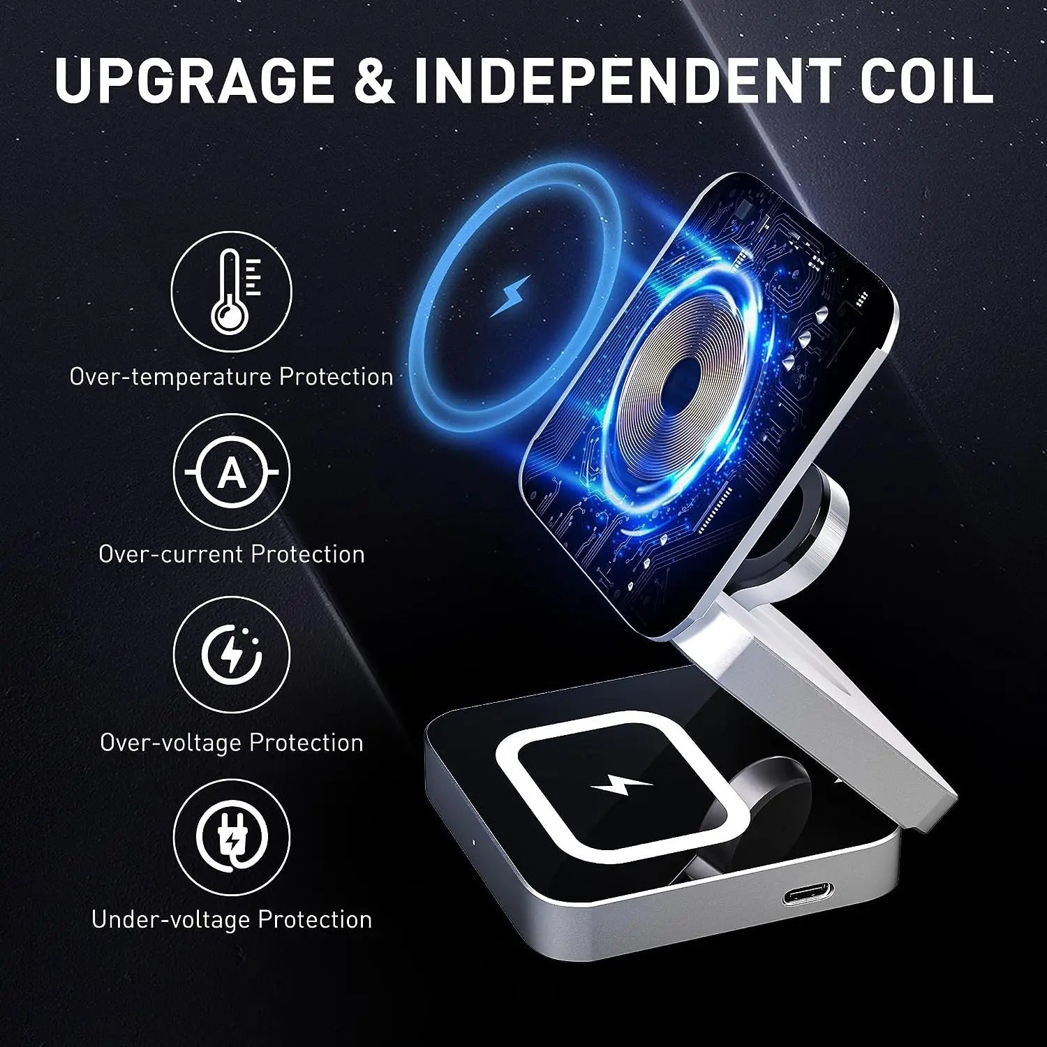 VeloCharge Magnetic Foldable 3-In-1 Wireless Charger For iPhone AirPods Apple Watch
