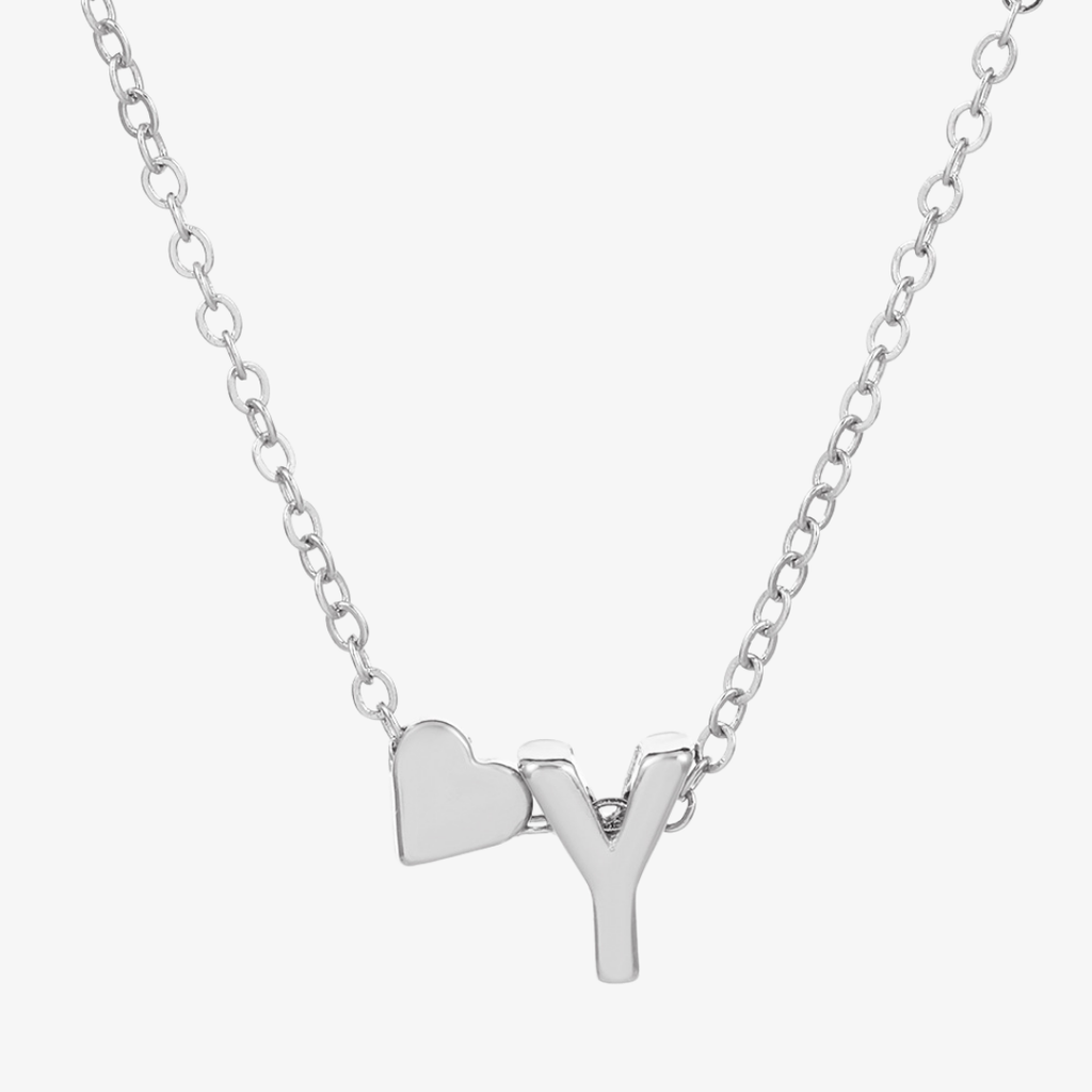 Luna Heart Initial Pendant Necklace