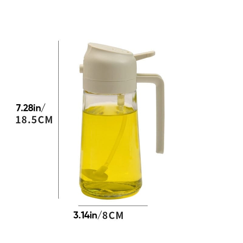 2-In-1 Glass Oil Sprayer And Dispenser For Kitchen Use