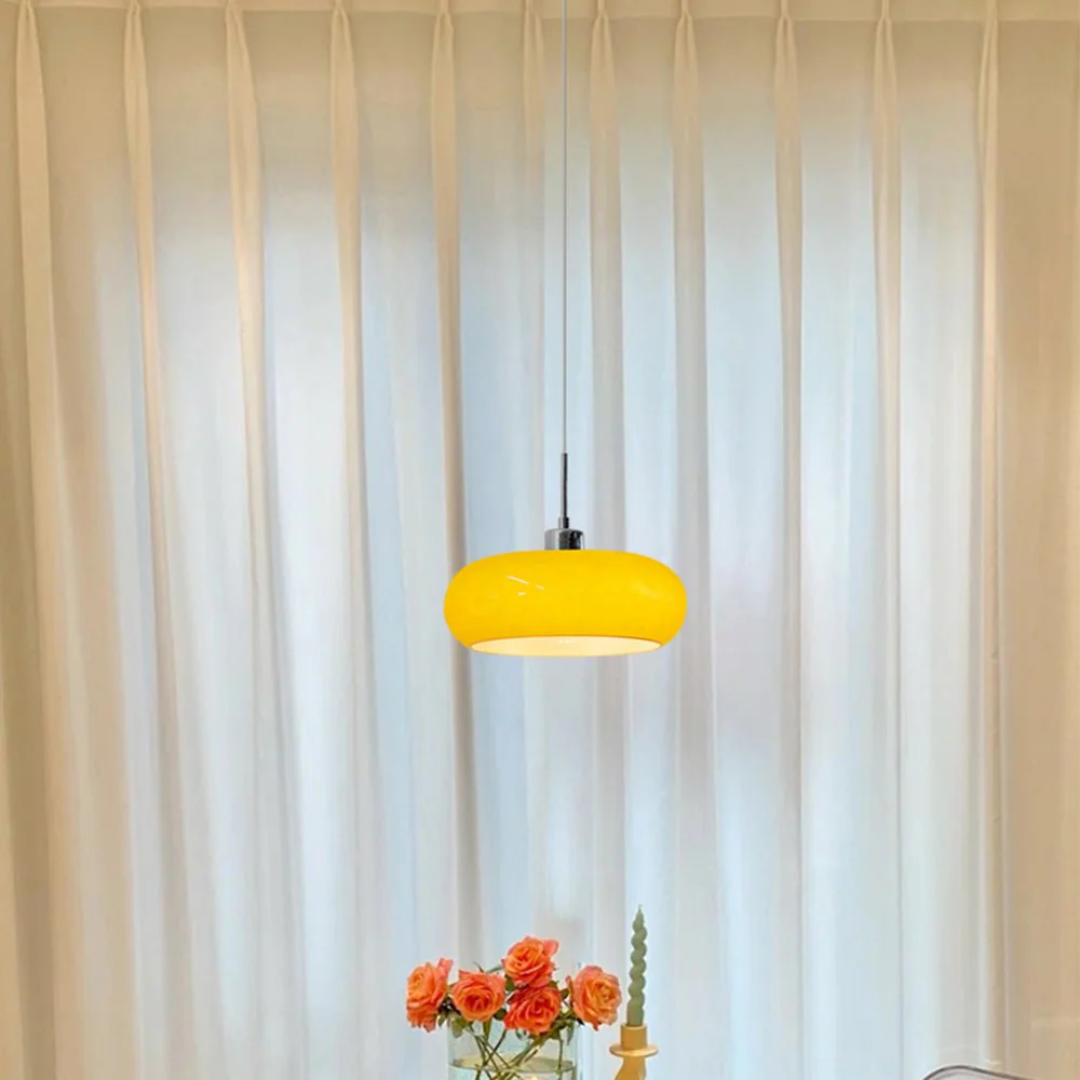 Evara | Moderne glaspendel med varmt lys