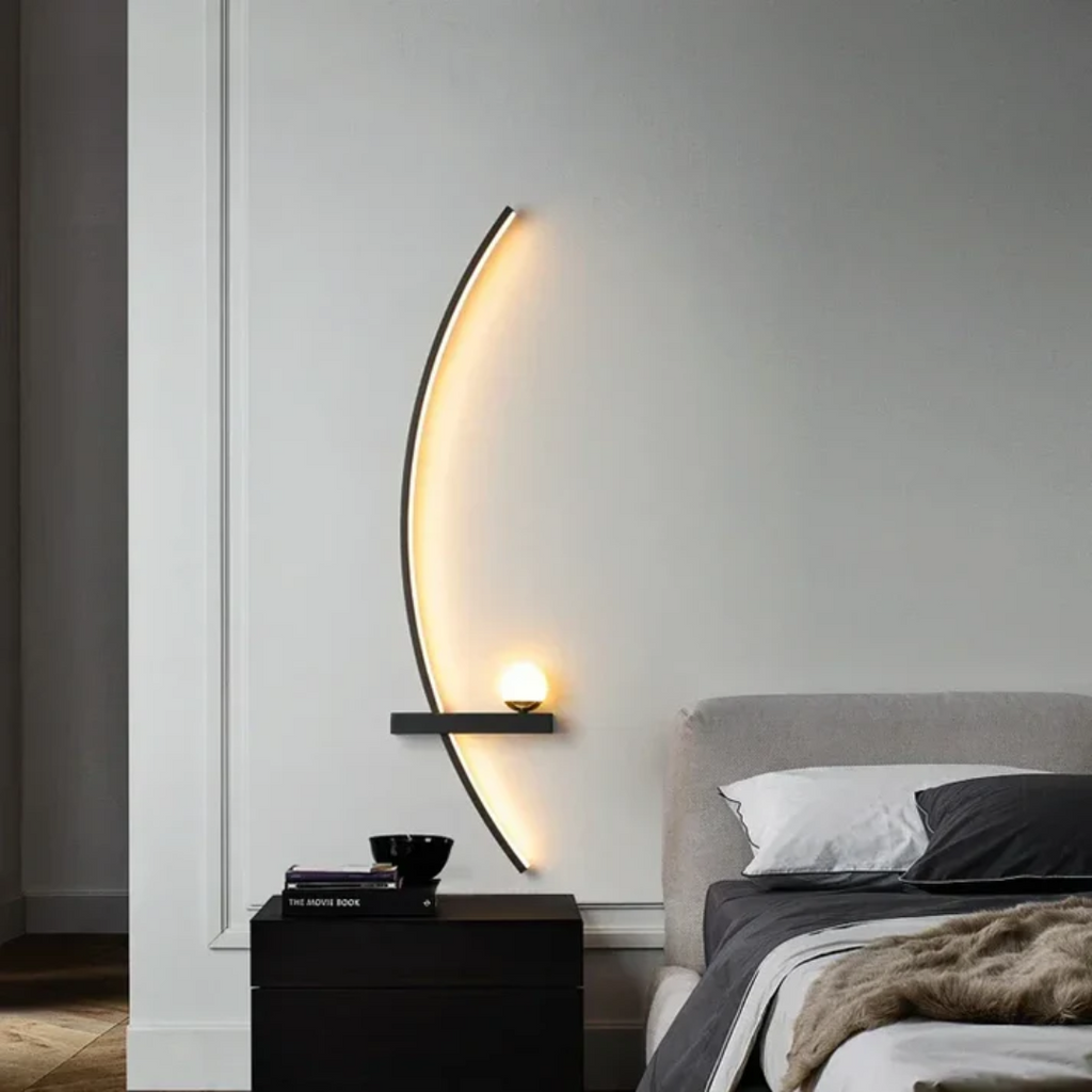 SolaraLume Vägglampa Lyxig LED för Sovrum och Hall Aluminiumarmatur