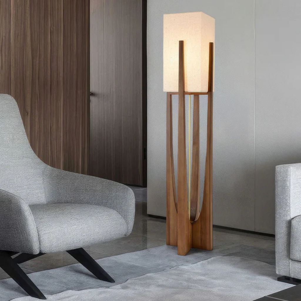 Kokoro Walnut Floor Lamp Japanese Inspired Cozy Living