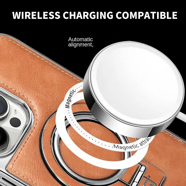 Carcasă suport metalic LuxeLeather pentru iPhone