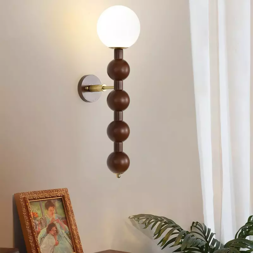 Veridia Vintage Wood and Metal Wall Lamp for Living Spaces