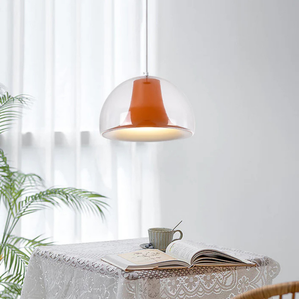 Aurelia halbkreisförmige Glas-Pendelleuchte für Esszimmer