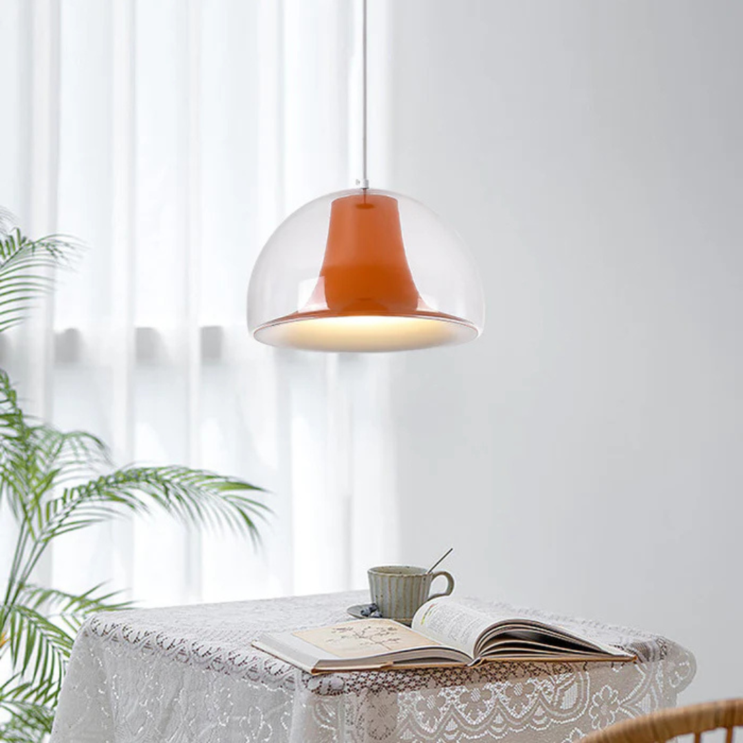 Aurelia halbkreisförmige Glas-Pendelleuchte für Esszimmer