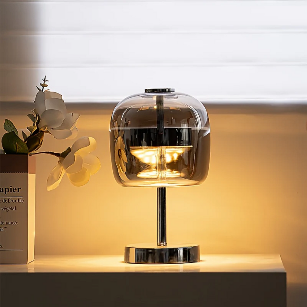 AstraLume Table Lamp With Dimmable LED Glass Shade