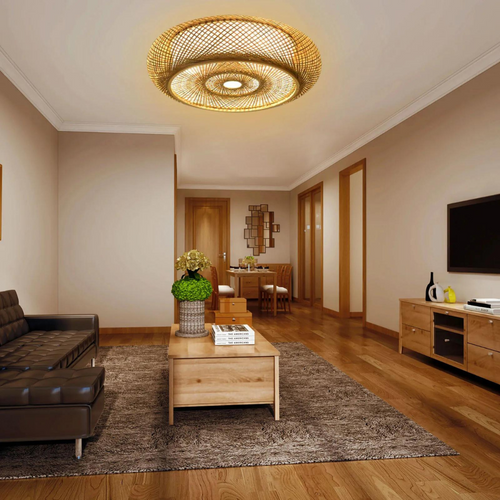 AiraWeave Bambu Tavan Lambası Bohem ve İskandinav İç Mekanlar için El Örgüsü