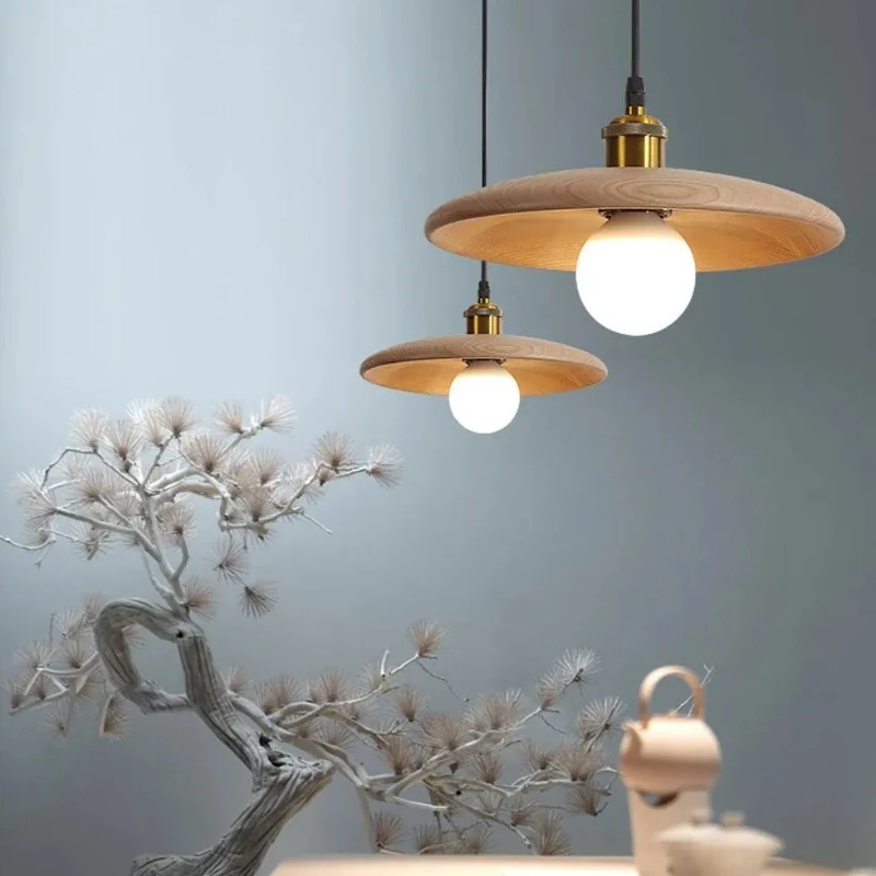 Mirell Wood LED Pendant Light in Scandinavian Minimalist Style
