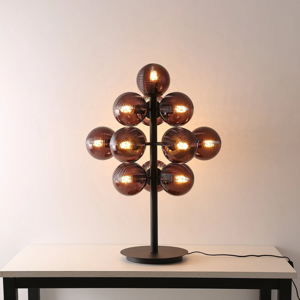 Stolní lampa Mariselle Grape ze skla s teplým ambientním světlem