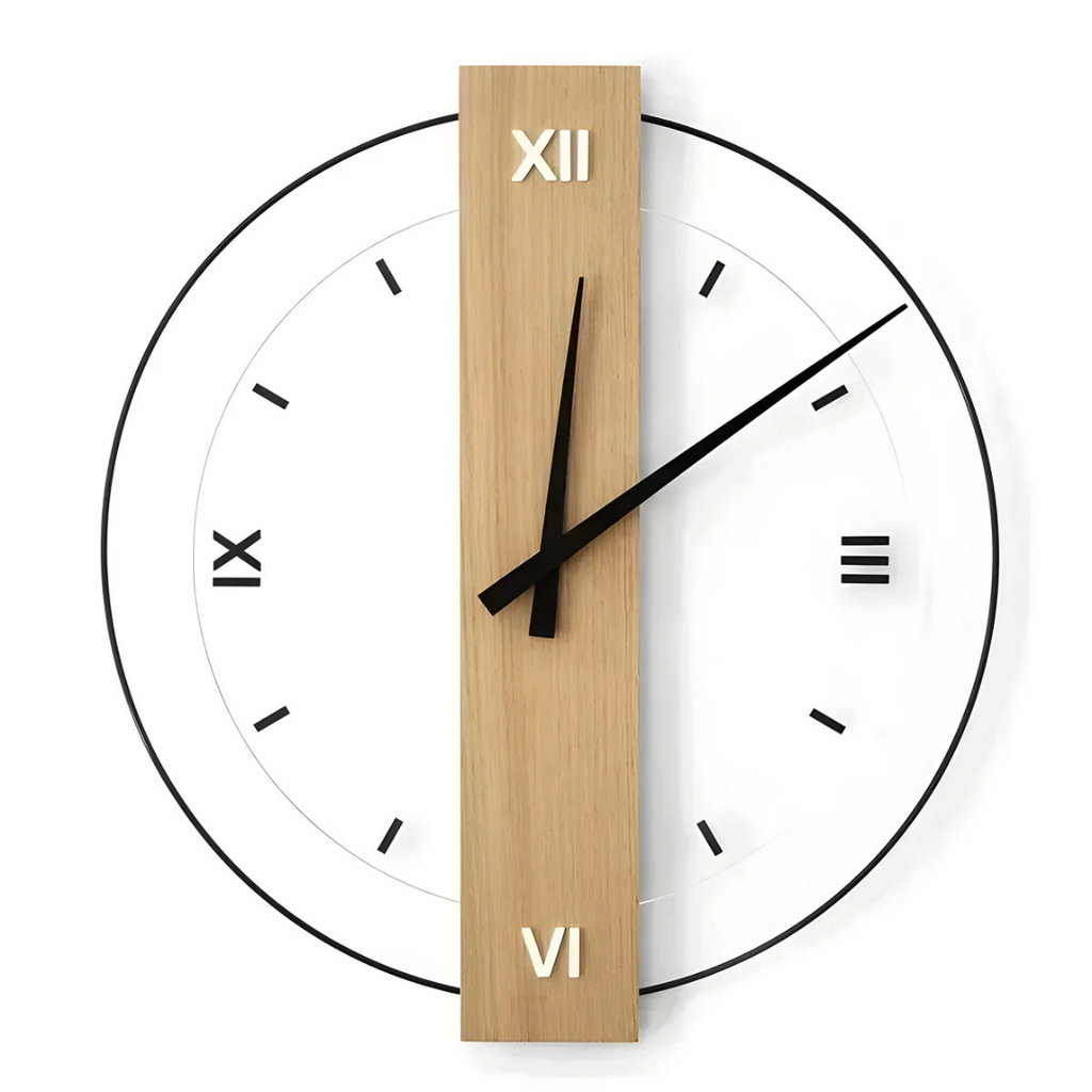 Averin Large Silent Wooden Wall Clock for Living Room