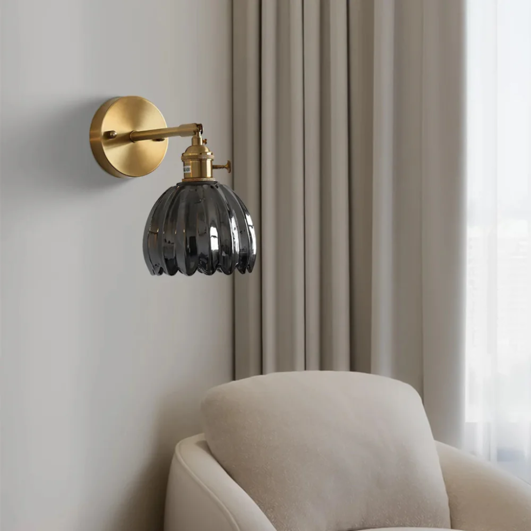 Lumira Tulip Glass Wall Light for Bedroom Ambience