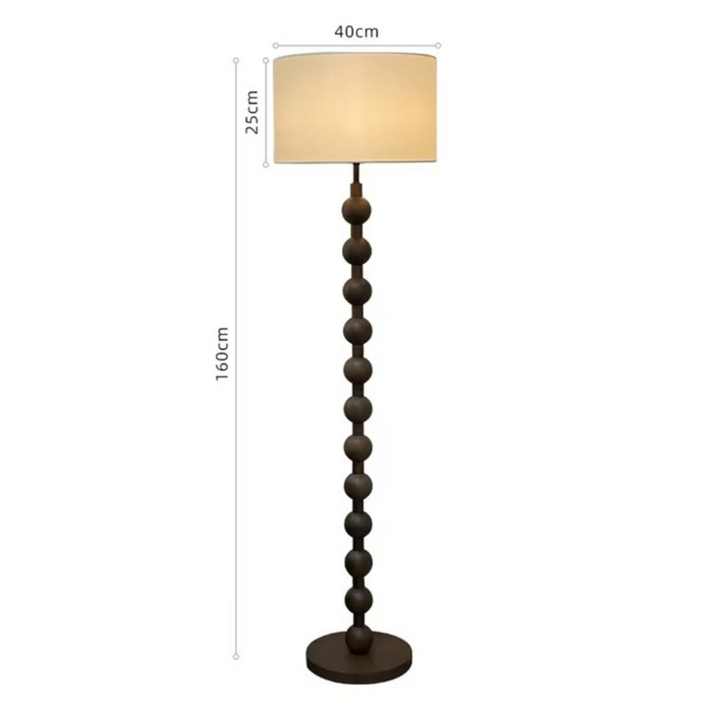 LumaVero Japandi Wood Floor Lamp With Warm LED Glow And Fabric Diffuser