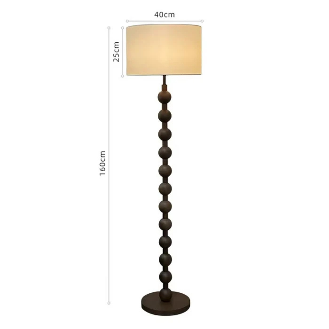 LumaVero Japandi Wood Floor Lamp With Warm LED Glow And Fabric Diffuser