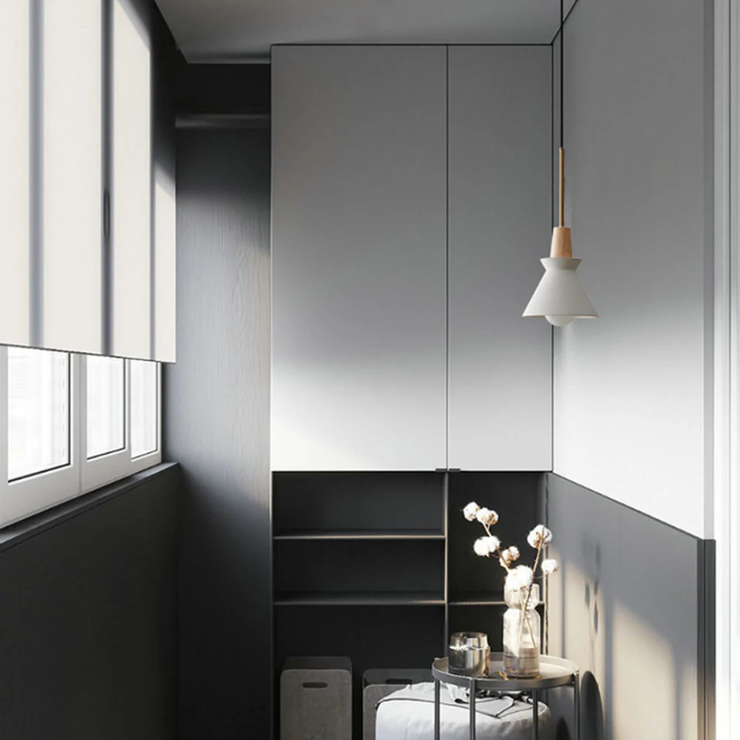 NovaLume White Concrete Pendant Light For Dining Room