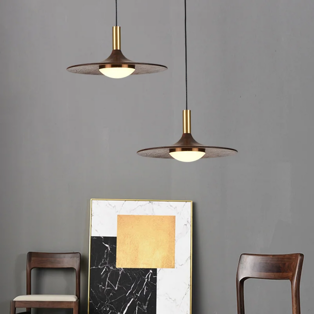 Lunara Walnut Pendant Light for Dining Ambience