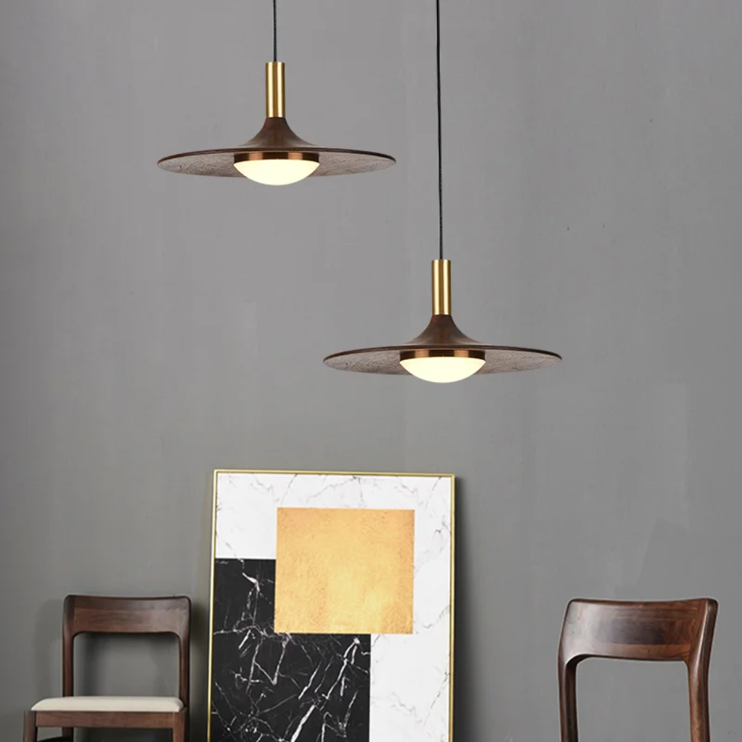 Lunara Walnut Pendant Light for Dining Ambience