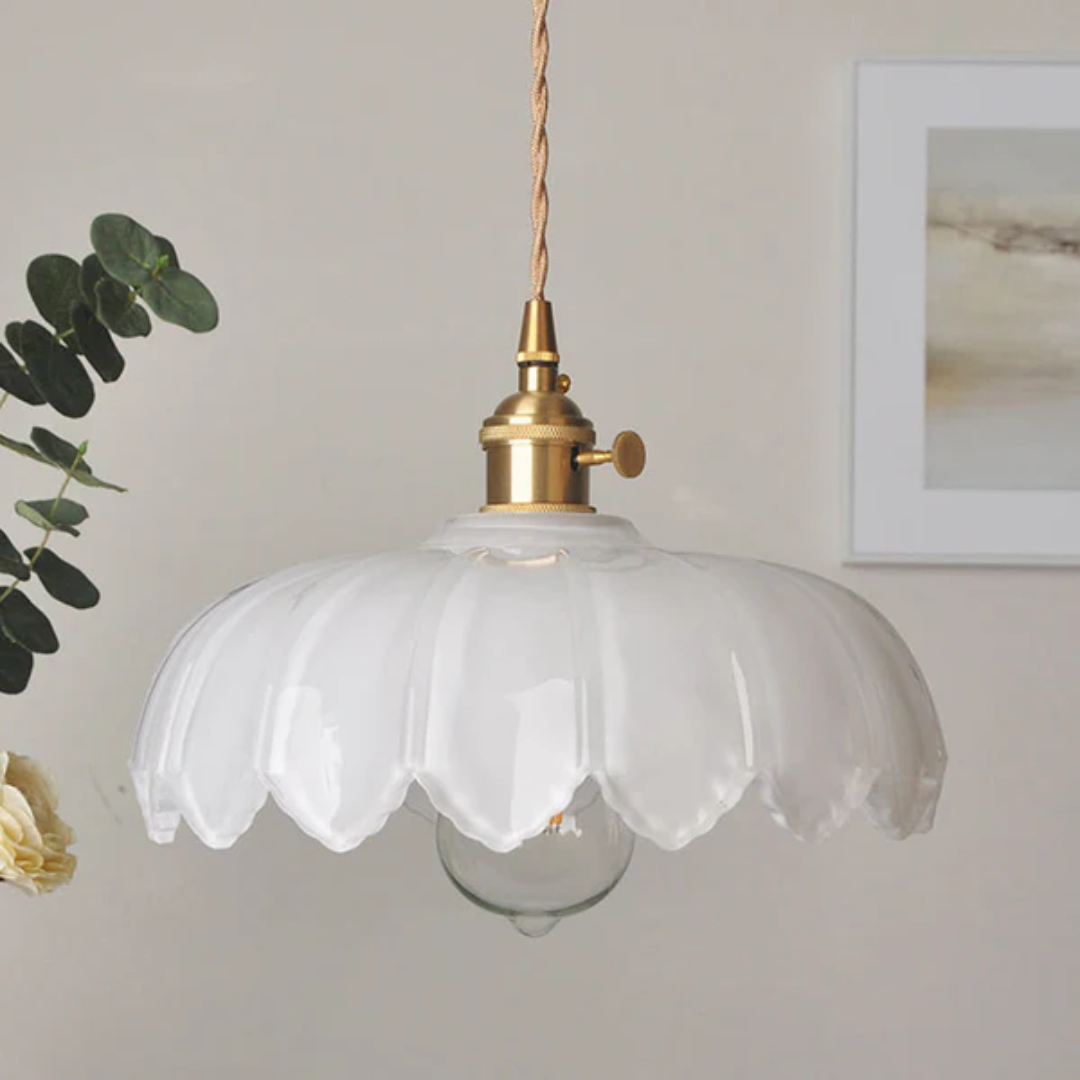 Aurelia Vintage Floral Glass Pendant Light For Indoor Lighting
