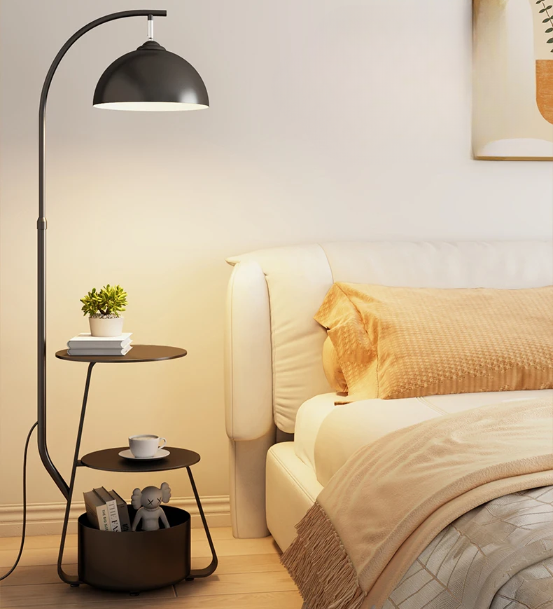 Nordic Glow Floor Lamp With Built In Storage For Living Rooms
