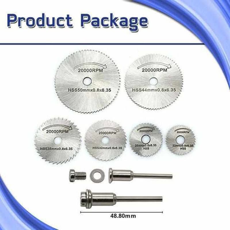 6-Piece Saw Blade Set For Drills In High-Speed Steel For Wood, Metal And Plastic