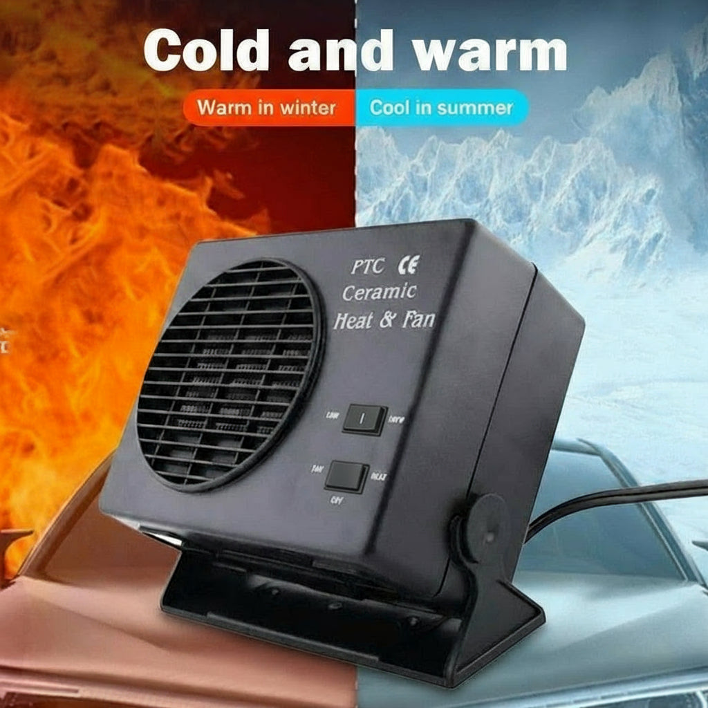 12V Ceramic Car Heater Fan With Auto Thermostat Defroster And Demister