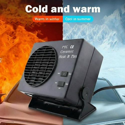 12V keramisk bilvarmer med automatisk termostat, afrimnings- og dugfjernerfunktion