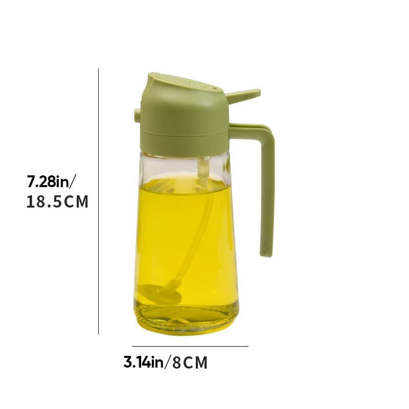 2-In-1 Glass Oil Sprayer And Dispenser For Kitchen Use