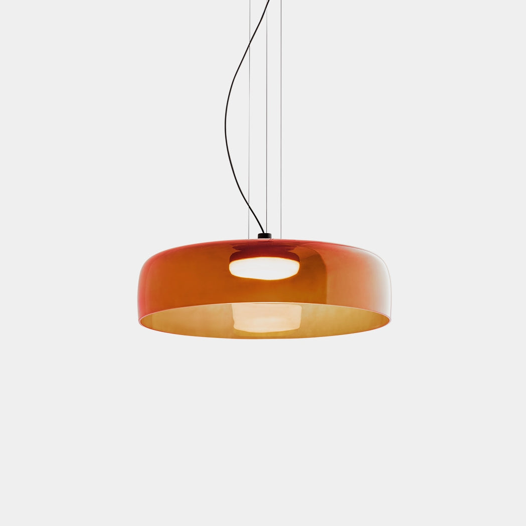 FjordGlow Glass Pendant Light With Metal Shade For Dining Room 110V-120V