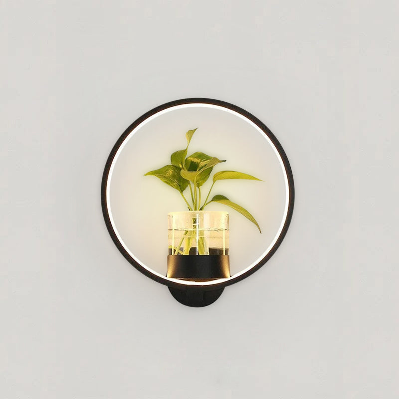 VerdantGlow Planter Wall Light With Glass Plant Cup