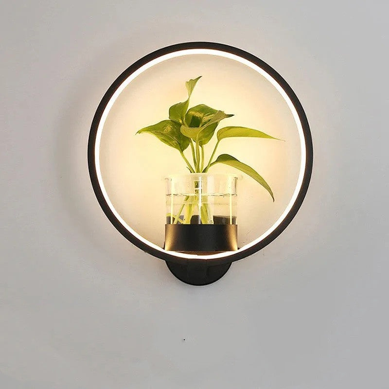 VerdantGlow Planter Wall Light With Glass Plant Cup