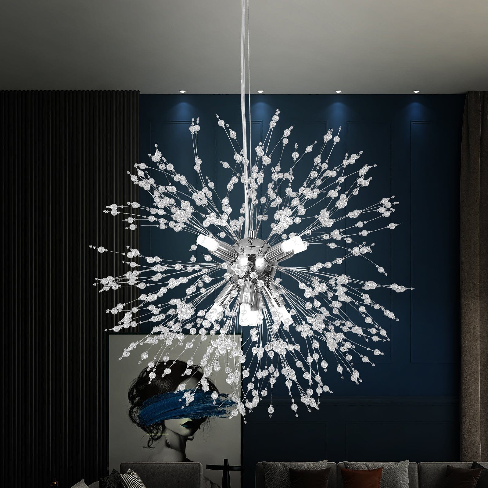 Závěsná lampa AstraLume Dandelion Crystal s nastavitelnou výškou