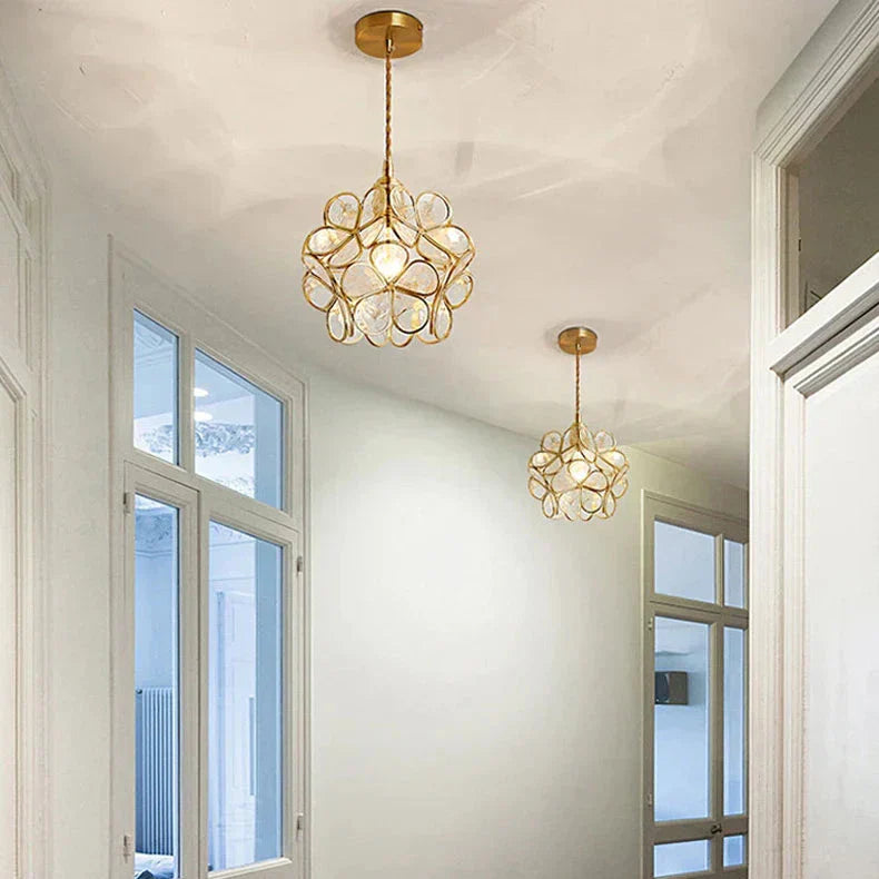 Aurelia Glas LED Pendelleuchte mit floralem Design, moderner Stil