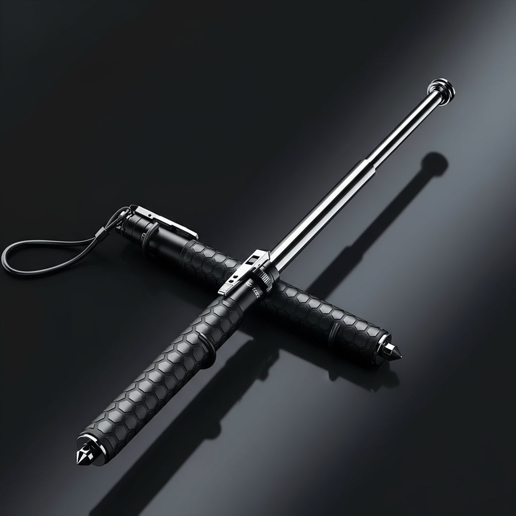 ApexGuard Trek Self Defense Walking Stick With Automatic Deploy And Stability