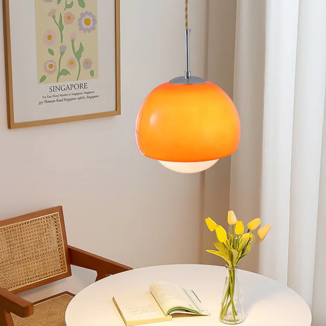 Auralia Bauhaus Glas-Kugel-Pendelleuchte für Esstisch