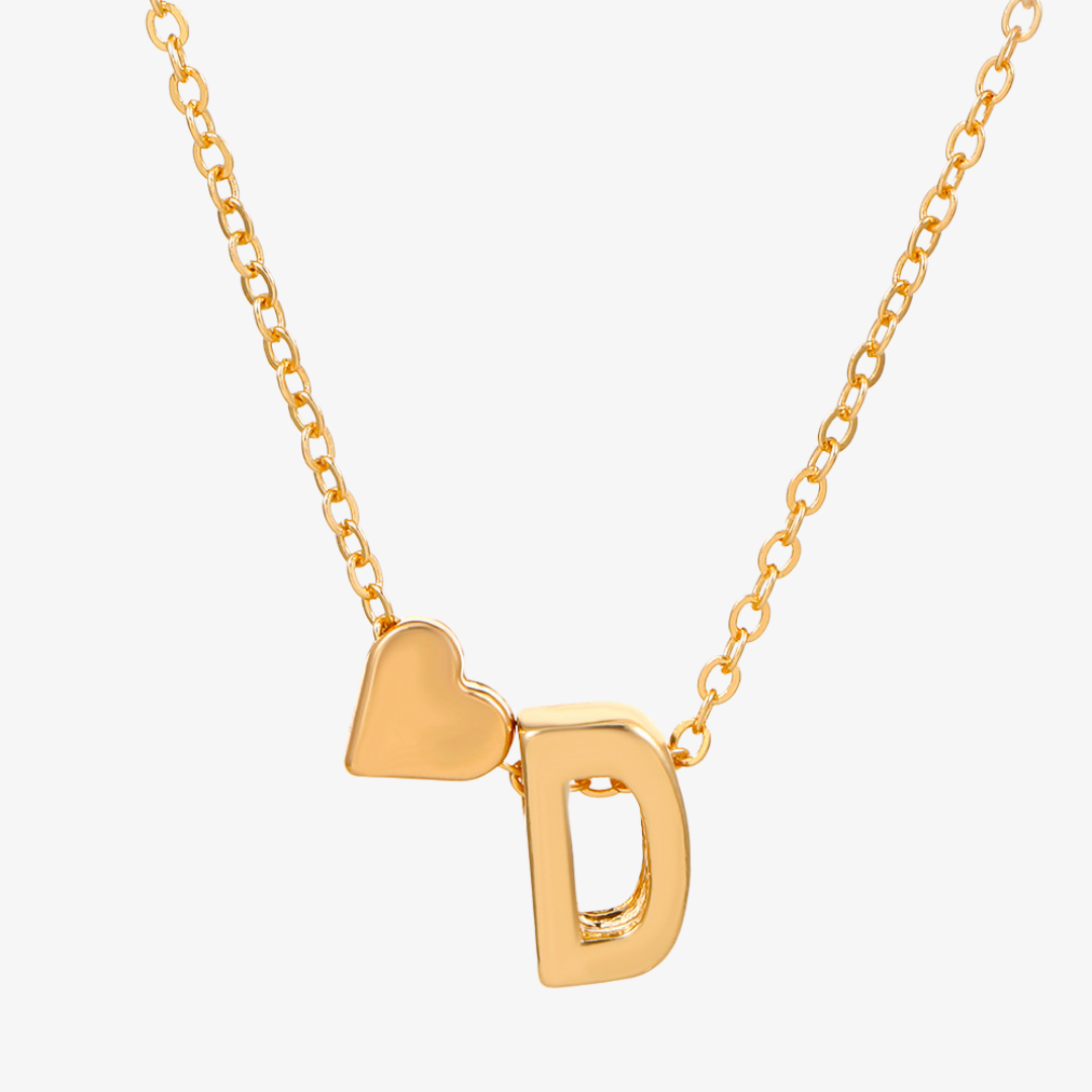 Luna Heart Initial Pendant Necklace