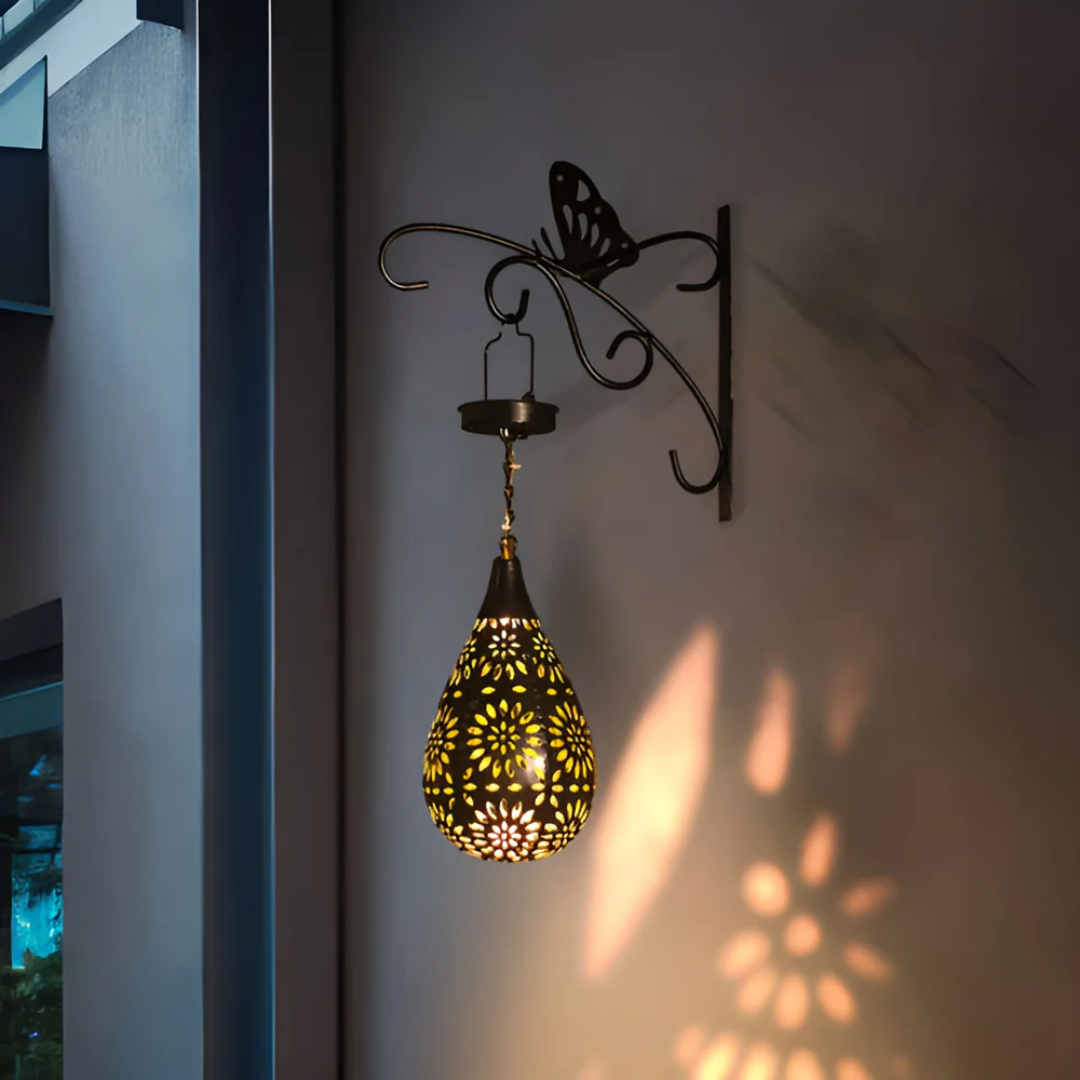מנורת גן סולארית LyraLux מפלדת אל-חלד שחורה עם LED משקיעה עד עלות
