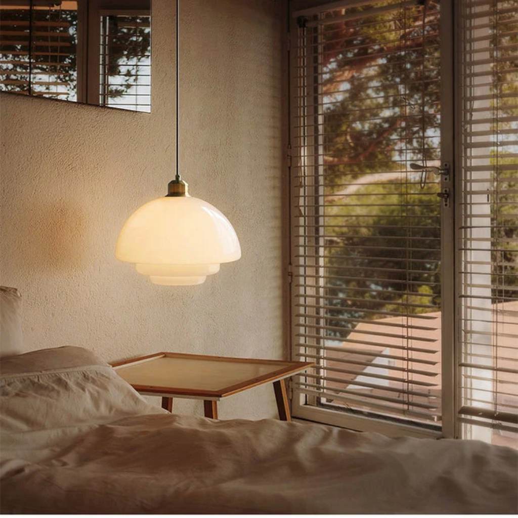 Celestia | White Glass Pendant Light for Dining and Kitchen Areas