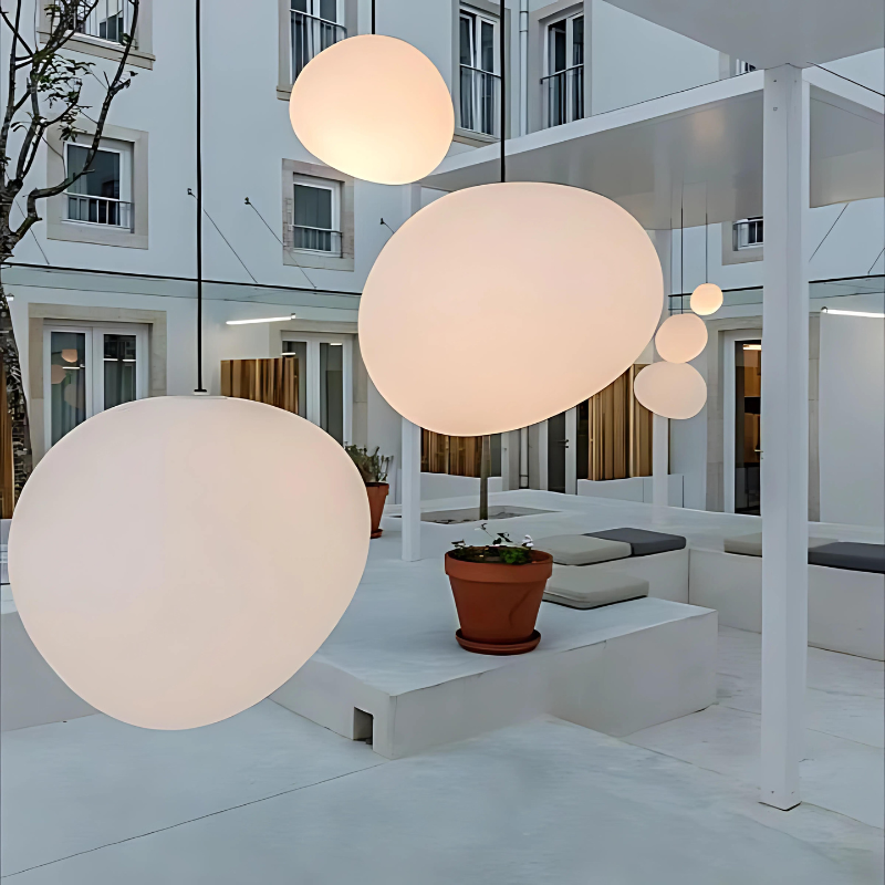 AstraGlow Glass Pebble Pendant Light For Dining And Hallway