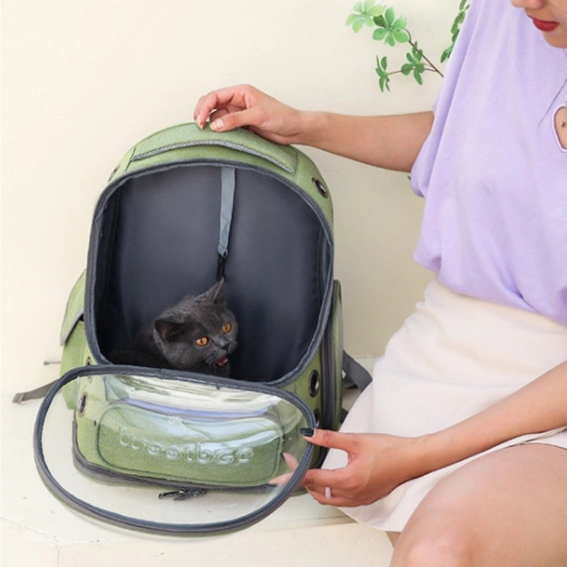 AeroPaw Breathable Transparent Pet Carrier Backpack For Cats And Small Dogs