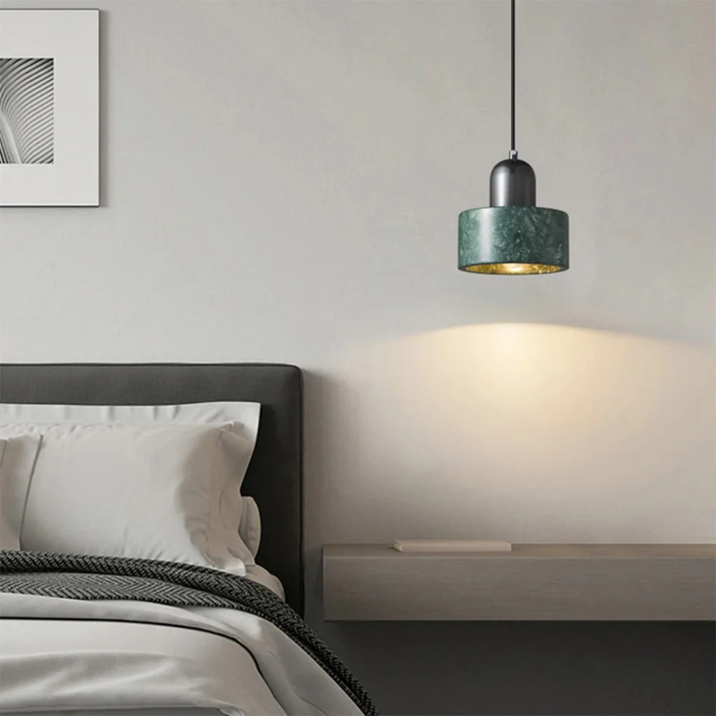 Kirrea Marble Pendant Light With Brass Accents For Dining Rooms