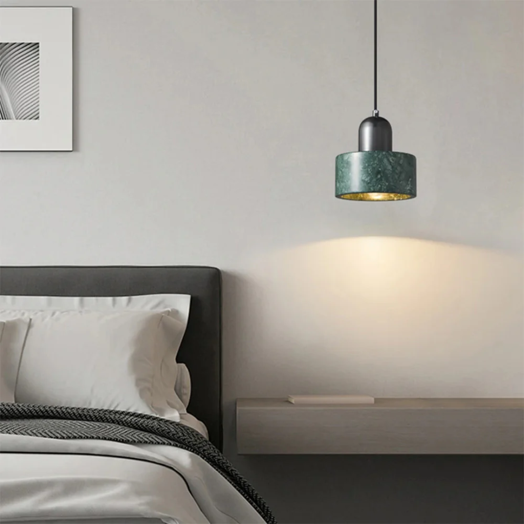 Kirrea Marble Pendant Light With Brass Accents For Dining Rooms