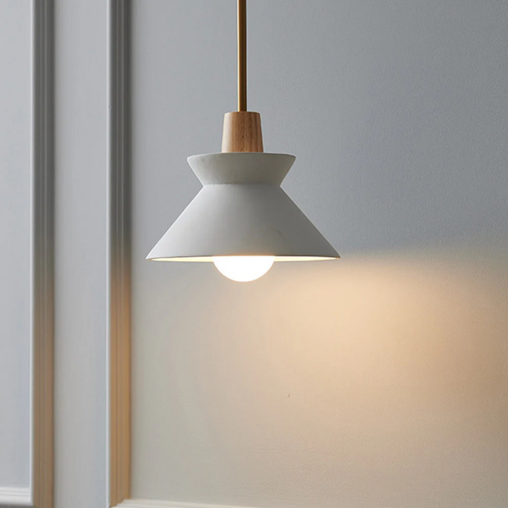 Astraen | White Concrete Pendant Light For Dining Room