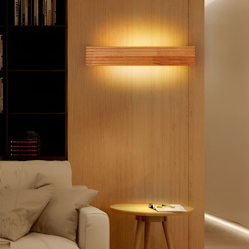 Lumină de perete dreptunghiulară LED impermeabilă Aurelo Wood