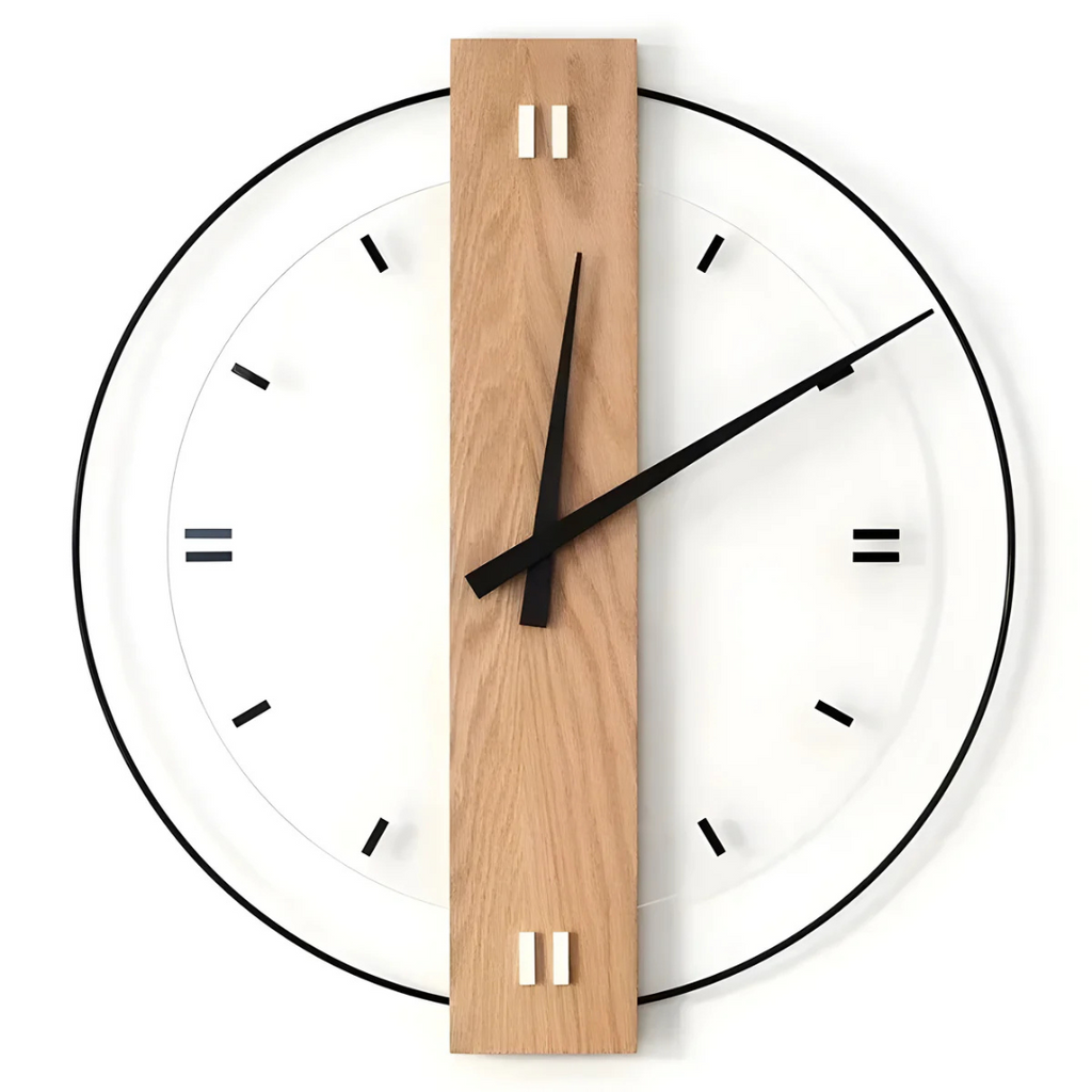 Averin Large Silent Wooden Wall Clock for Living Room