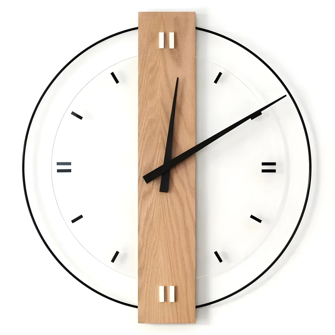 Averin Large Silent Wooden Wall Clock for Living Room