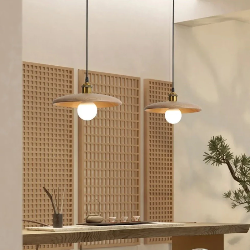 Mirell Wood LED Pendant Light in Scandinavian Minimalist Style