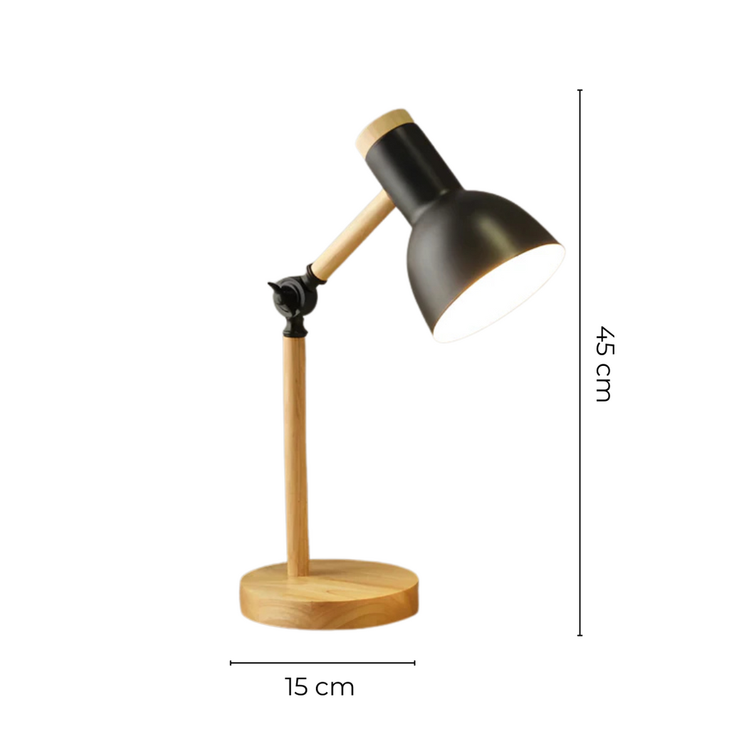 Liora Macaron Adjustable LED Wooden Table Lamp with Warm Glow