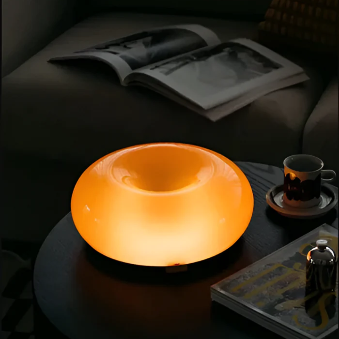 Orinova Glass Wall Lamp With Donut Silhouette And Warm Glow By Ardentra