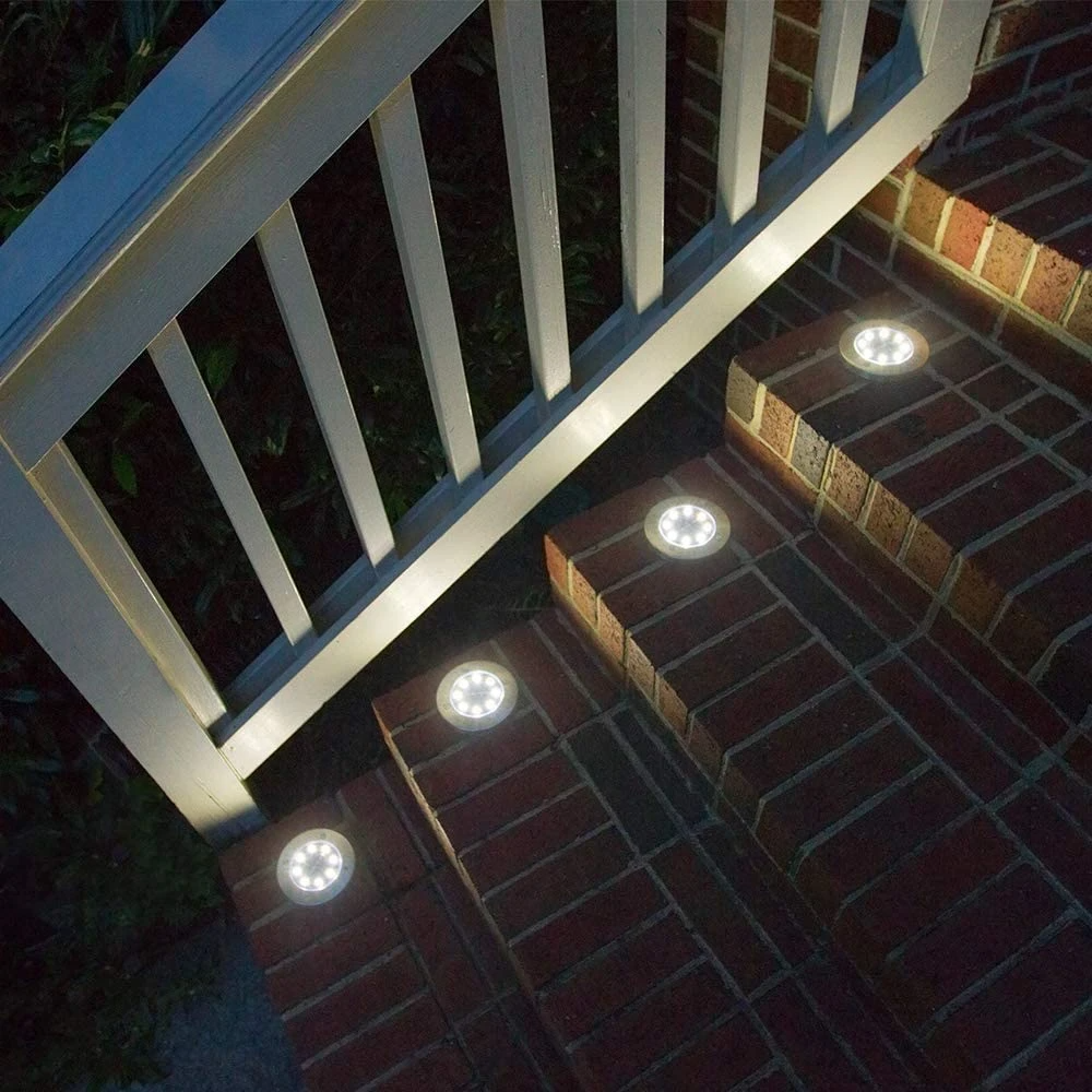 Venkovní solární zemní světla s 12 LED, odolná proti povětrnostním vlivům, pro zahradu a dvůr